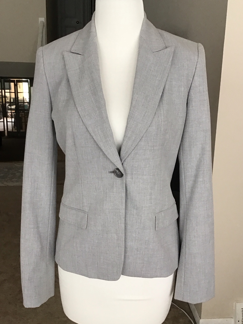 Elie Tahari Light Gray Single-Button Women's Blazer